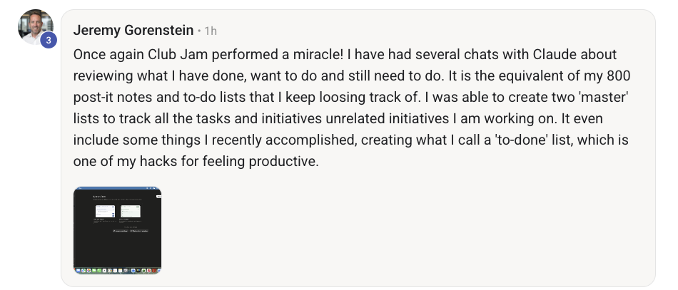Member testimonial from Jeremy