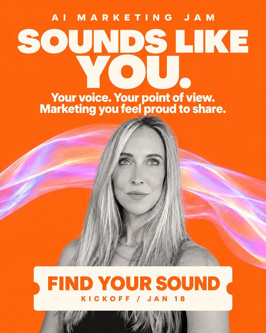Sounds like you. Your voice, your point of view, marketing you feel proud to share.