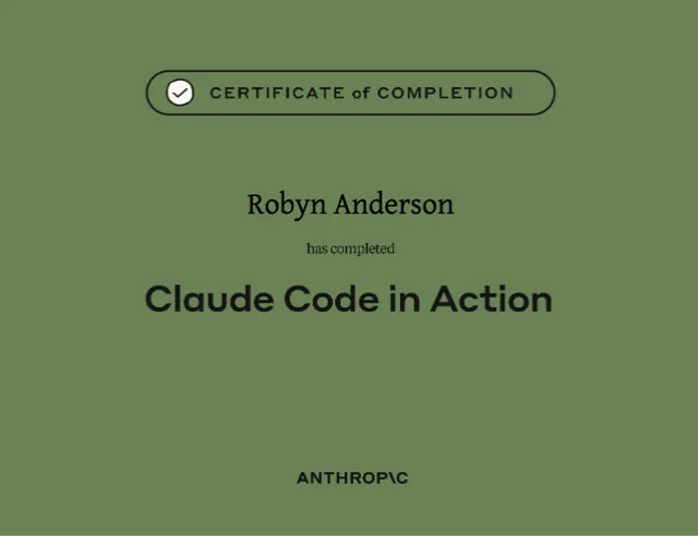 Anthropic certificate: Claude Code in Action