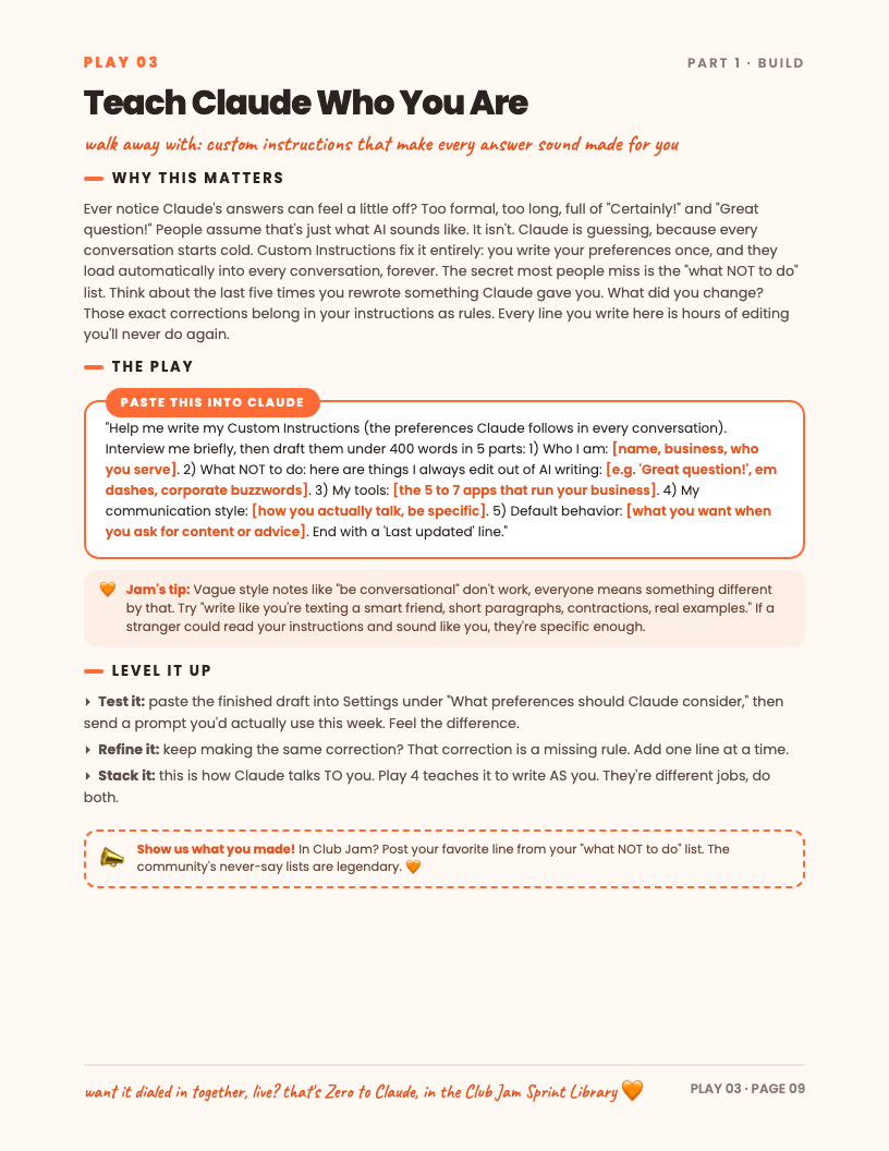 A play page: The Brand Voice Interview
