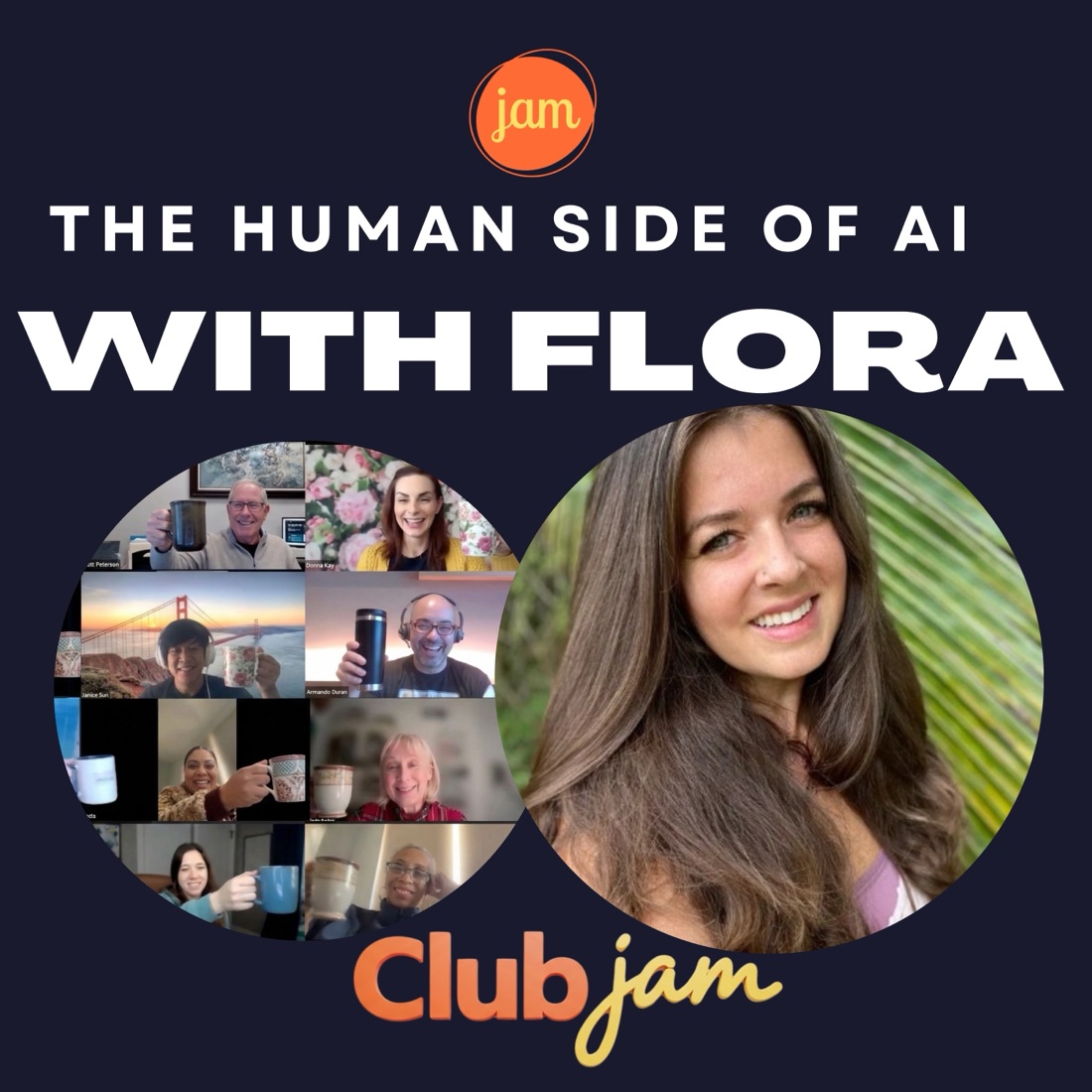 The Human Side of AI podcast cover art: hosted by Jam and Flora