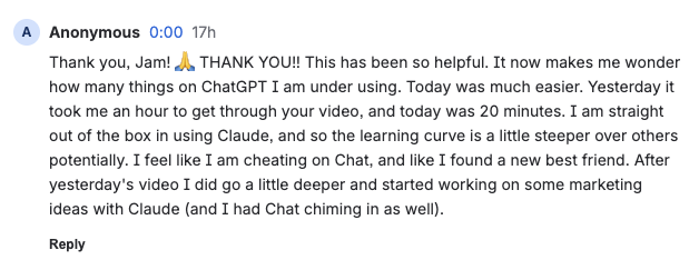 Member testimonial